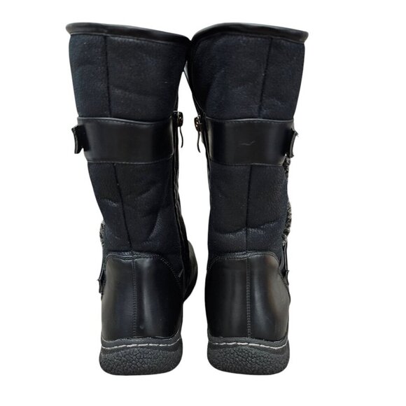 Wanderlust Gabi 2 Waterproof Moto Buckle Sherpa Black Mid Boot - Picture 7 of 14